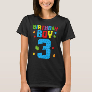 T-shirt Master Builder 3e anniversaire garçon 3 ans constr