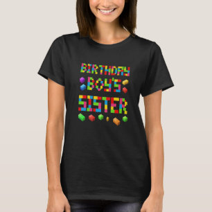 T-shirt Master Builder Birthday Boy's Sister Building Bric