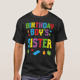 T-shirt Master Builder Birthday Boy's Sister Building Bric