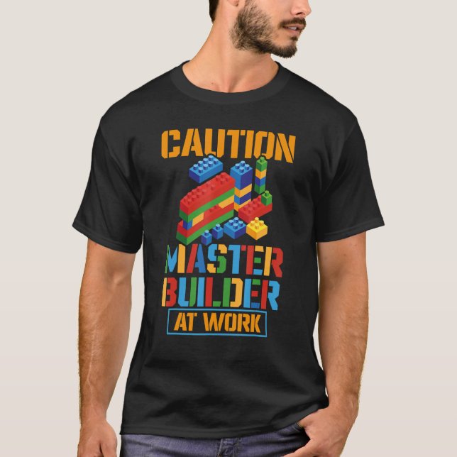T-shirt Master Builder Building Blocks Bricks (Devant)