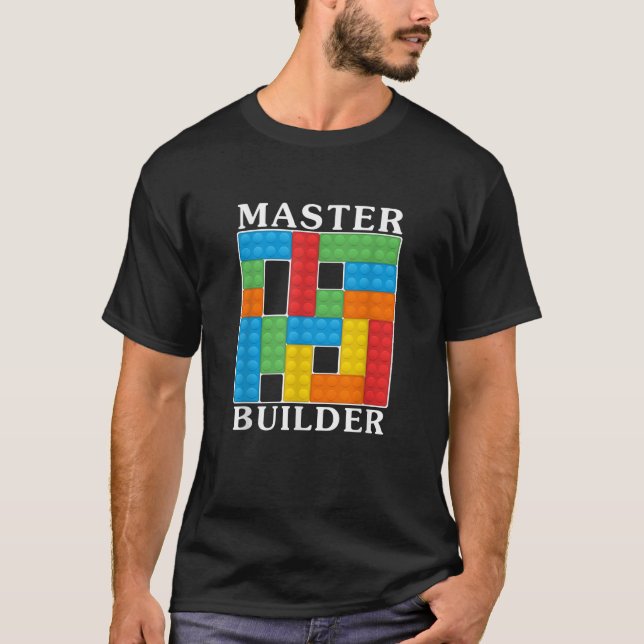 T-shirt Master Builder Enfants Bâtir Blocs Briques Jouets  (Devant)