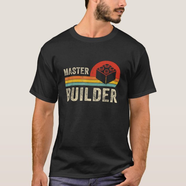 T-shirt Master Builder Funny Building Blocks Tee for Kids  (Devant)