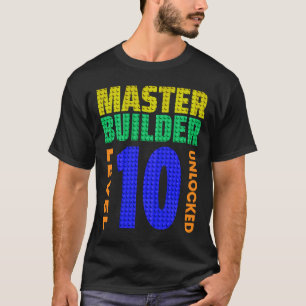 T-shirt Master Builder Level 10 déverrouillé 10th Birthday
