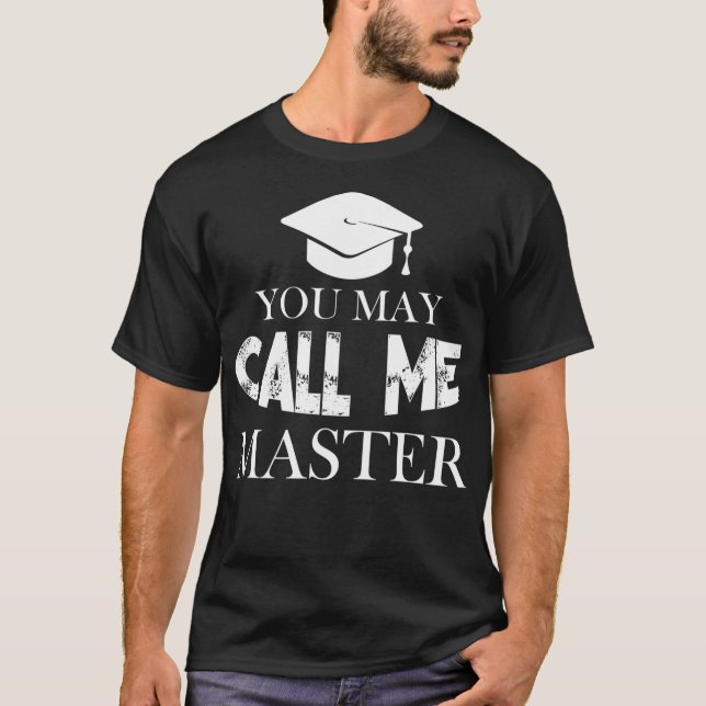 T-shirt Master Graduation Funny Appelez-moi Master MS M (Devant)