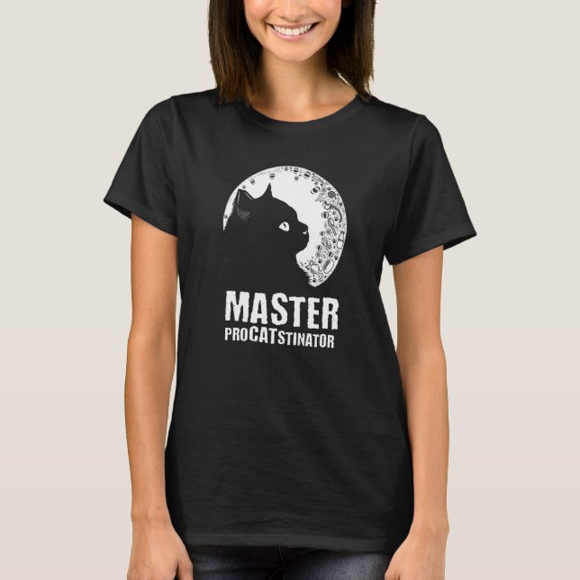 T-shirt Master Procatstinator  Cat  Humor Kitten Lazy  1 (Devant)