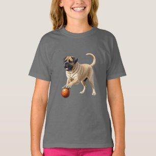 T-shirt Mastiff Dogue Anglaise avec ballon en vacances