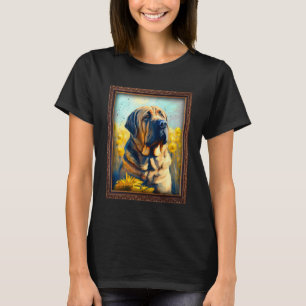 T-shirt Mastiff espagnol Peinture Tournesol Fleur Maman Fe