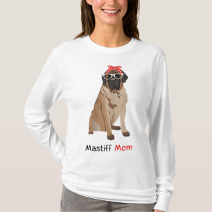 T-shirt Mastiff Maman Chien Bandana Animal Lover Cadeau Fe