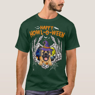 T-shirt Mastiff Skeleton Coeur heureux HowlOWeen Costume