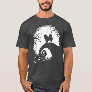 T-shirt Mastiff Tibétain Et Halloween Lune 