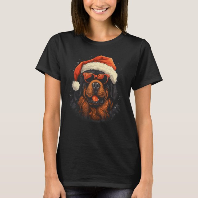 T-shirt Mastiff Tibétain Noël Chien de Noël Noël Fête Anim (Devant)