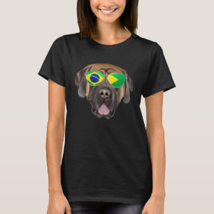 T-shirt Mât du drapeau brésilien Mastiff Brésil poche