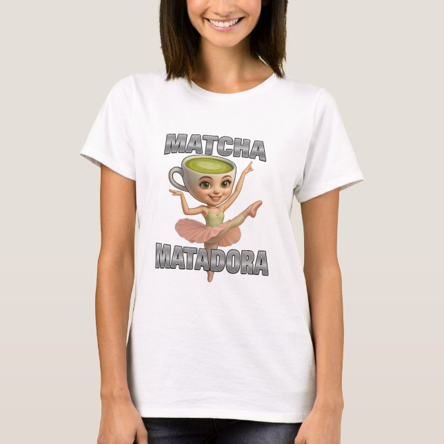 T-shirt Matcha Matadora Grace rencontre l'énergie verte (Devant)