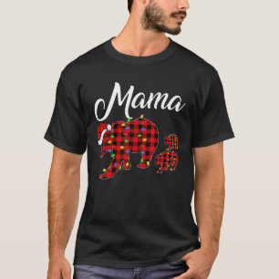 T-shirt Matching Buffalo Plaid Mama Ours Deux Cubes Christ