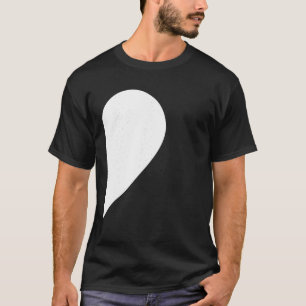 T-shirt Matching Demi-Coeur Blanc Valentines Jour Twin T S