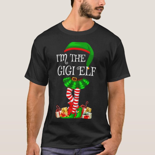 T-shirt Matching Family Group I'm The Gigi Elf Christmas  (Devant)