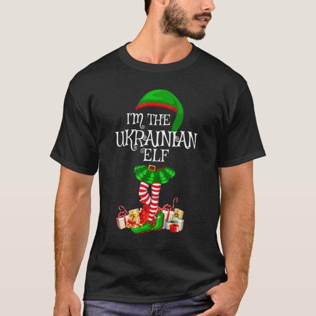 T-shirt Matching Family Group I'm The Ukrainian Elf Christ (Devant)