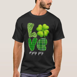 T-shirt Matching Family Love Pop Pop Pop Shamrock Funny Pa