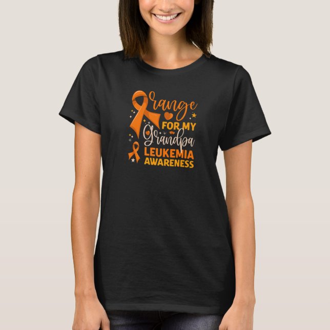 T-shirt Matching Family Orange For My Grandpa Leukemia Awa (Devant)