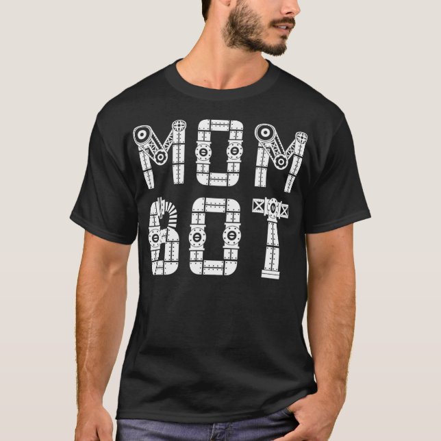 T-shirt Matching Family Robot Mother Maman Bot (Devant)
