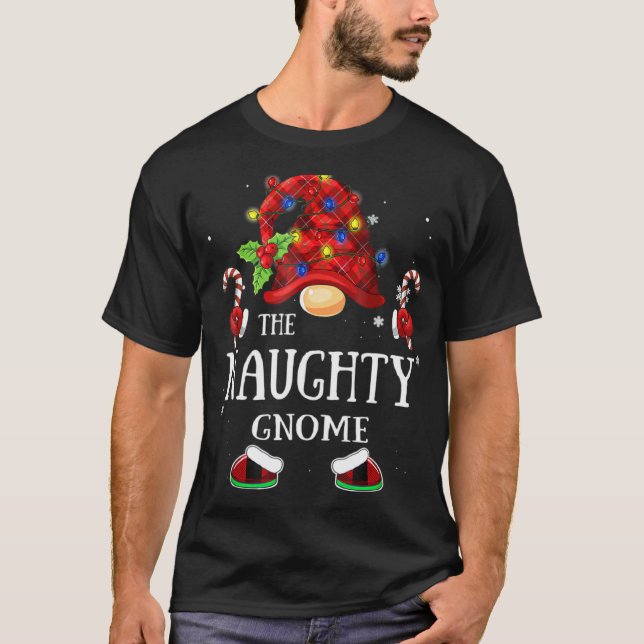 T-shirt Matching Family The Naughty Gnome Christmas Group  (Devant)