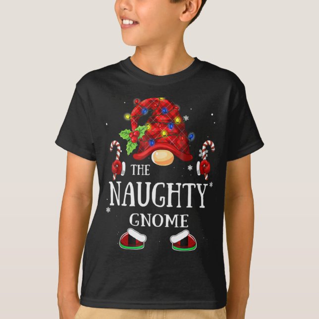 T-shirt Matching Family The Naughty Gnome Christmas Group  (Devant)
