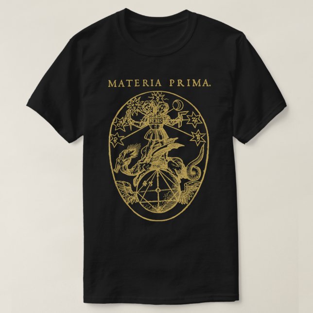T-shirt Materia Prima Médiévale Occulte Alchimie Rosecruci (Design devant)