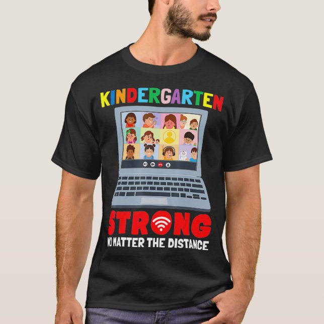 T-shirt Maternelle Virtuelle Drôle 100 Jours d'École Ensei (Devant)