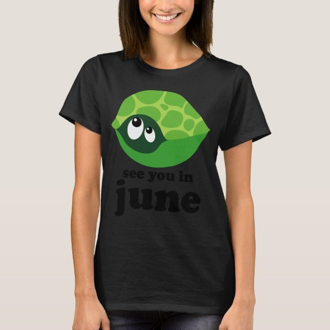 T-shirt Maternité Mignonne Dû En Juin (Devant)