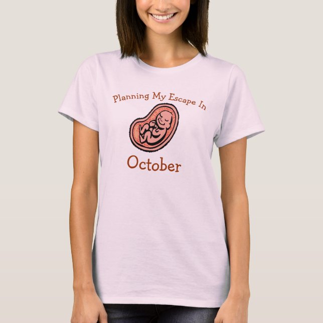 T-shirt Maternité, mois de naissance (Devant)