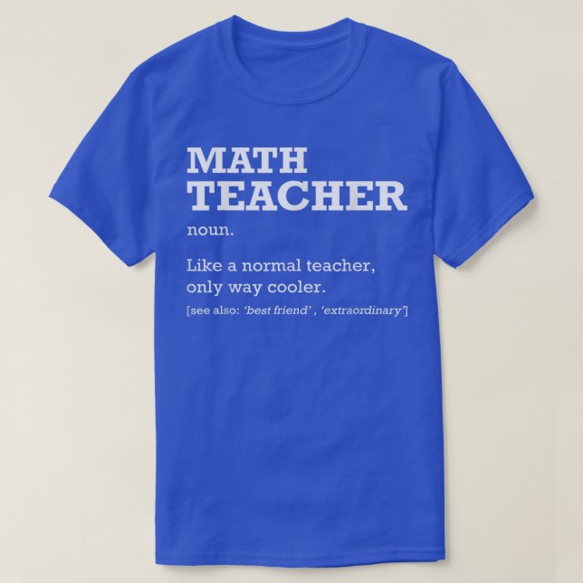 T-shirt Math Enseignant Définition Titre Du Travail Retour (Design devant)