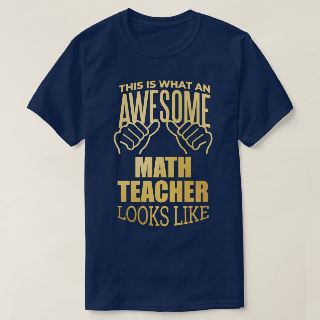 T-shirt Math Enseignant Funny Cadeau Design en Or (Design devant)