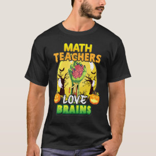 T-shirt Math Grade Teachers Love Brains Horor Pumpkin Cree