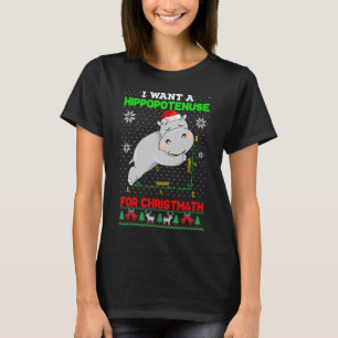 T-shirt Math Je Veux Une Hippopoténose Pour Noël Vilain Sw
