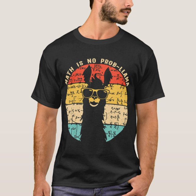 T-shirt Math n'est pas Prob Llama Math Llama Enseignant (Devant)