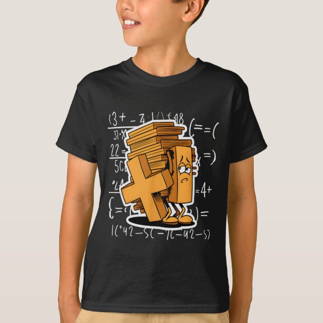 T-shirt Math Overload Funny Equation Cartoon  (Devant)