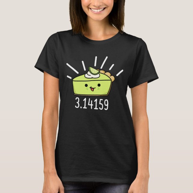T-shirt Math Pi Nombre Funky Pie Pun Dark BG (Devant)
