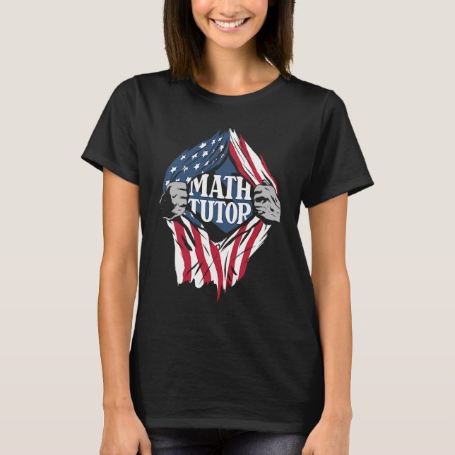 T-shirt Math Tutor Us Drapeau École Educateur Enseignant M (Devant)