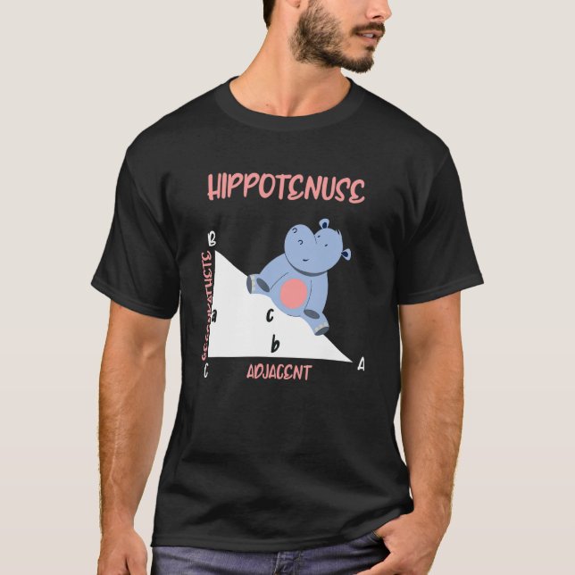 T-shirt Mathematician Hippotenuse Hippo Triangle (Devant)