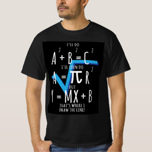 T-shirt Maths drôle C'est là que je dessine la ligne