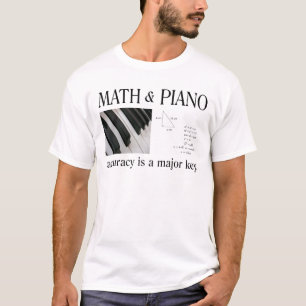 T-shirt maths et clé principale de piano