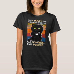 T-shirt Matin Personnes Et Matins Et Personnes Café Chat