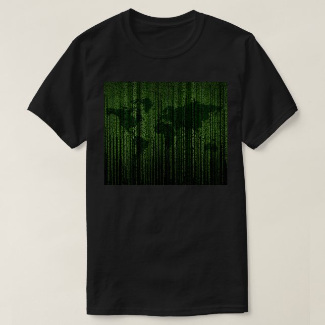 T-shirt Matrice Du Monde En Code Binaire (Design devant)