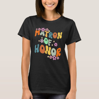 T-shirt Matrone d'honneur Rétro Groovy Demoiselles d'honne