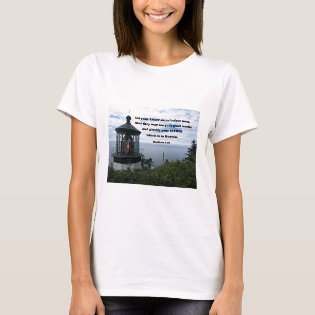 T-shirt Matthieu 5:16 Que votre lumière brille devant les  (Devant)