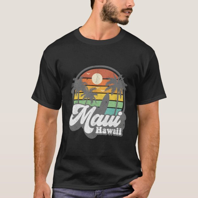 T-shirt Maui Hawaii Hawaii Plage Hawaiian Surf Surf 70'S (Devant)