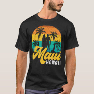 T-shirt Maui Hawaii Hawaiian Beach Surfing 70's Surf Retro