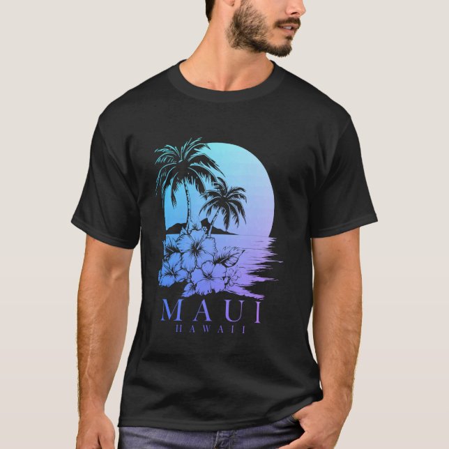T-shirt Maui Hawaii Hibiscus Hawaii Fleurs Hawaiiennes Sou (Devant)