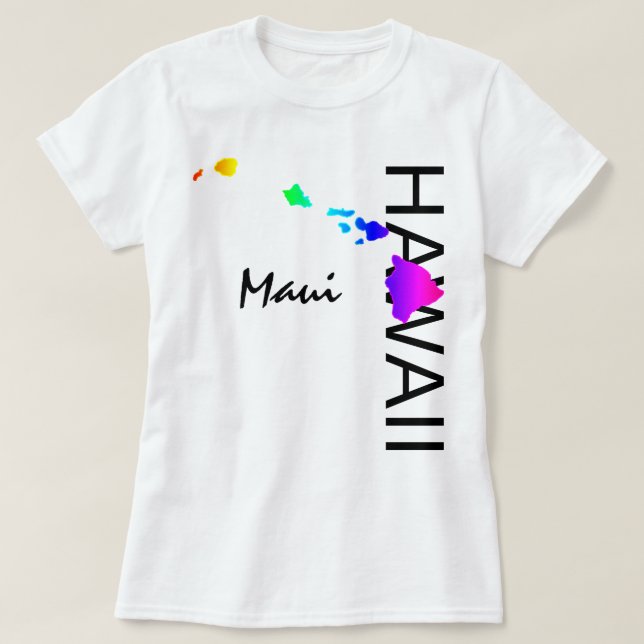 T-SHIRT MAUI - HAWAII ÎLES NEON RAINBOW (Design devant)