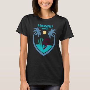 T-shirt Maui Surf Hawaii Oahu Beach Palms Aloha USA Souve